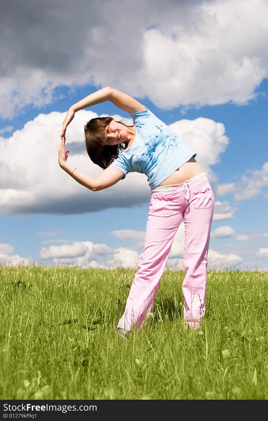 Girl working out outdoor