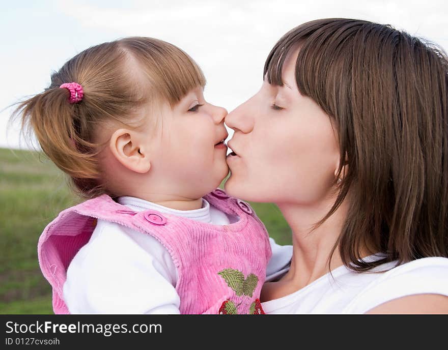 Mother and daughter outdoor