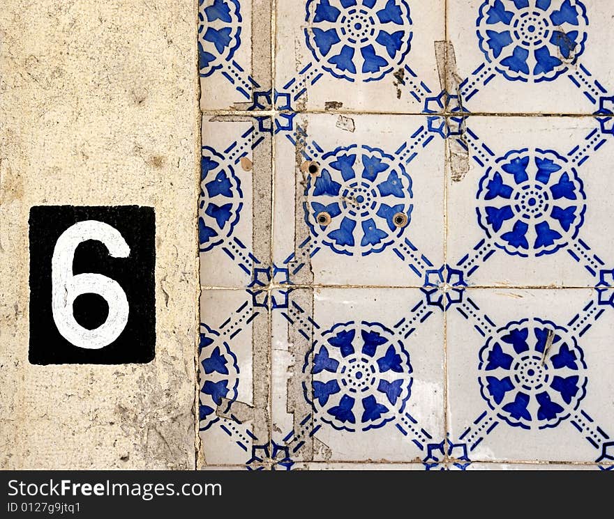 Tiles near the front door of a house in Southern Portugal