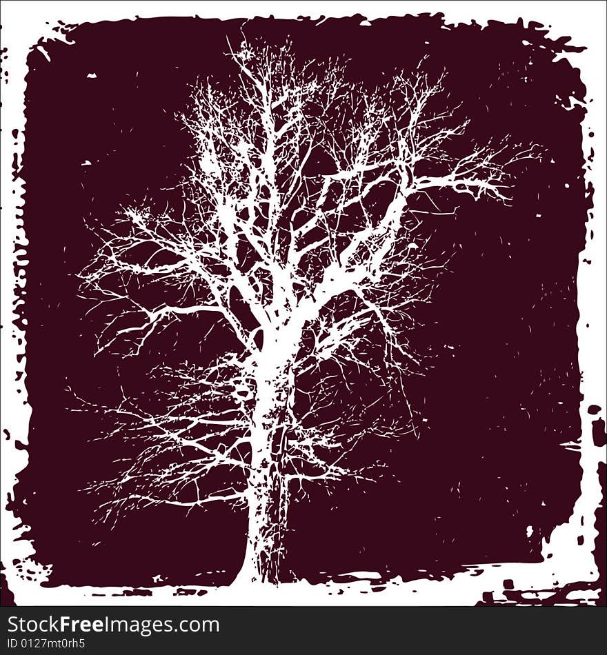 Grunge tree with background