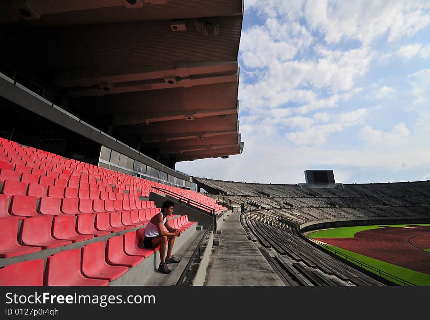 Picture of an athelete looking into empty space. Useful for describing loneliness, failure, rejection, etc. Picture of an athelete looking into empty space. Useful for describing loneliness, failure, rejection, etc.