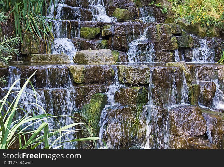 Small waterfall with lots of vegetation