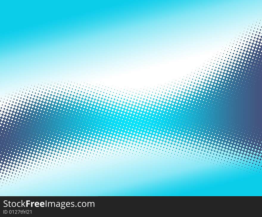 Abstract blue backgrounf with halftone curve