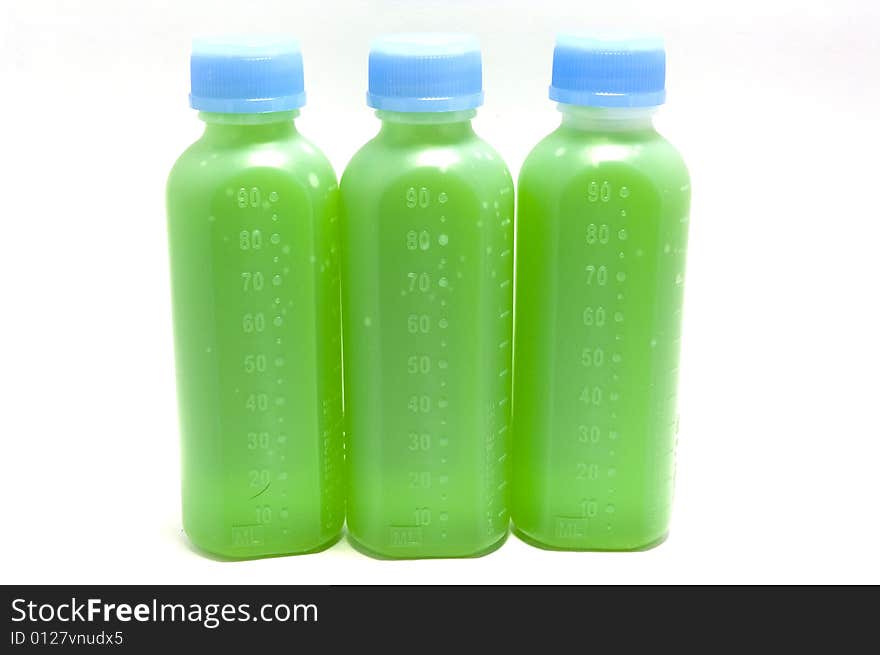 Three bottles of neon chemical for medical purpose.