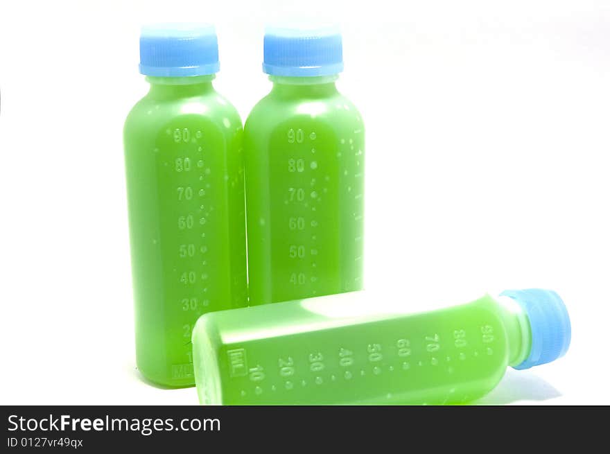 Three bottles of neon chemical for medical purpose.