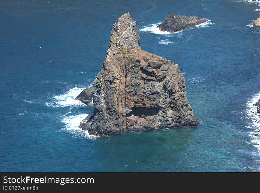 Crag which is located near the island of Madeira.