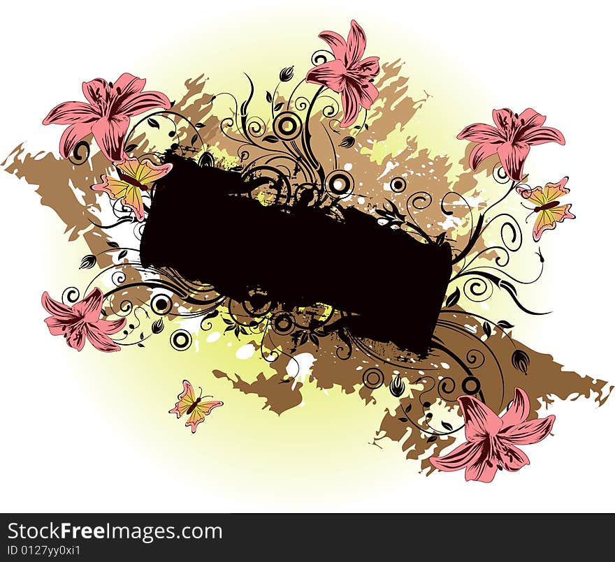 Abstract text place with floral elements.Place your text inside. Abstract text place with floral elements.Place your text inside.