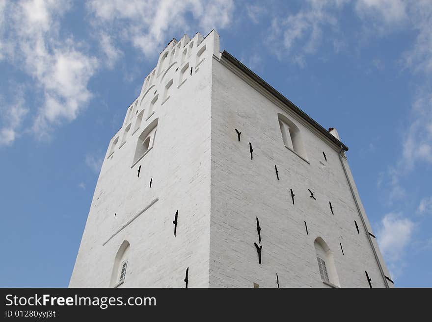 The belltower of an old church. The belltower of an old church