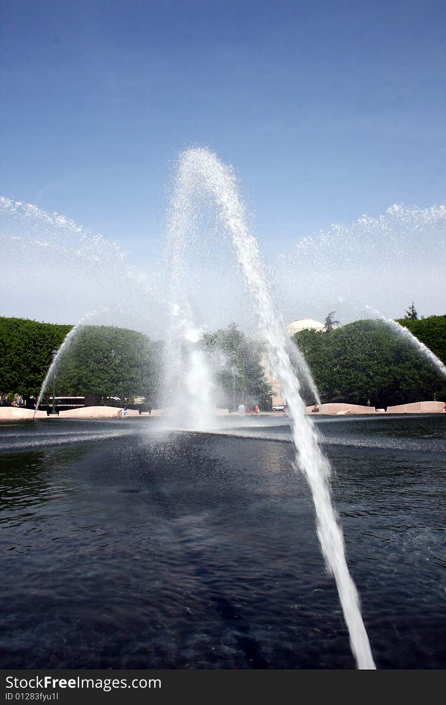 Jets of Water Shooting into Centennial Pond