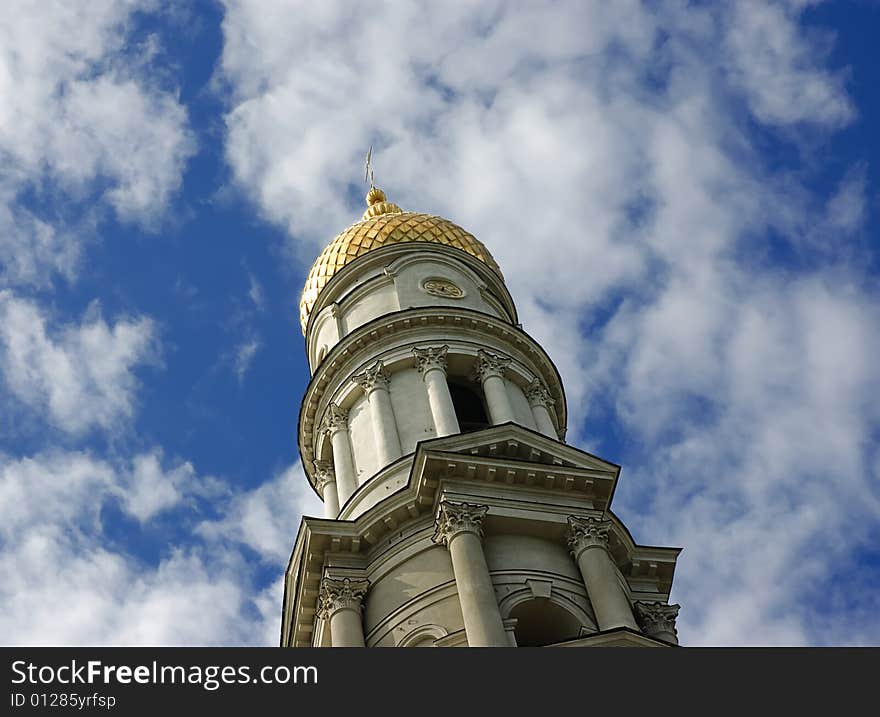 Orthodox bell tower in Kharkov Ukraine