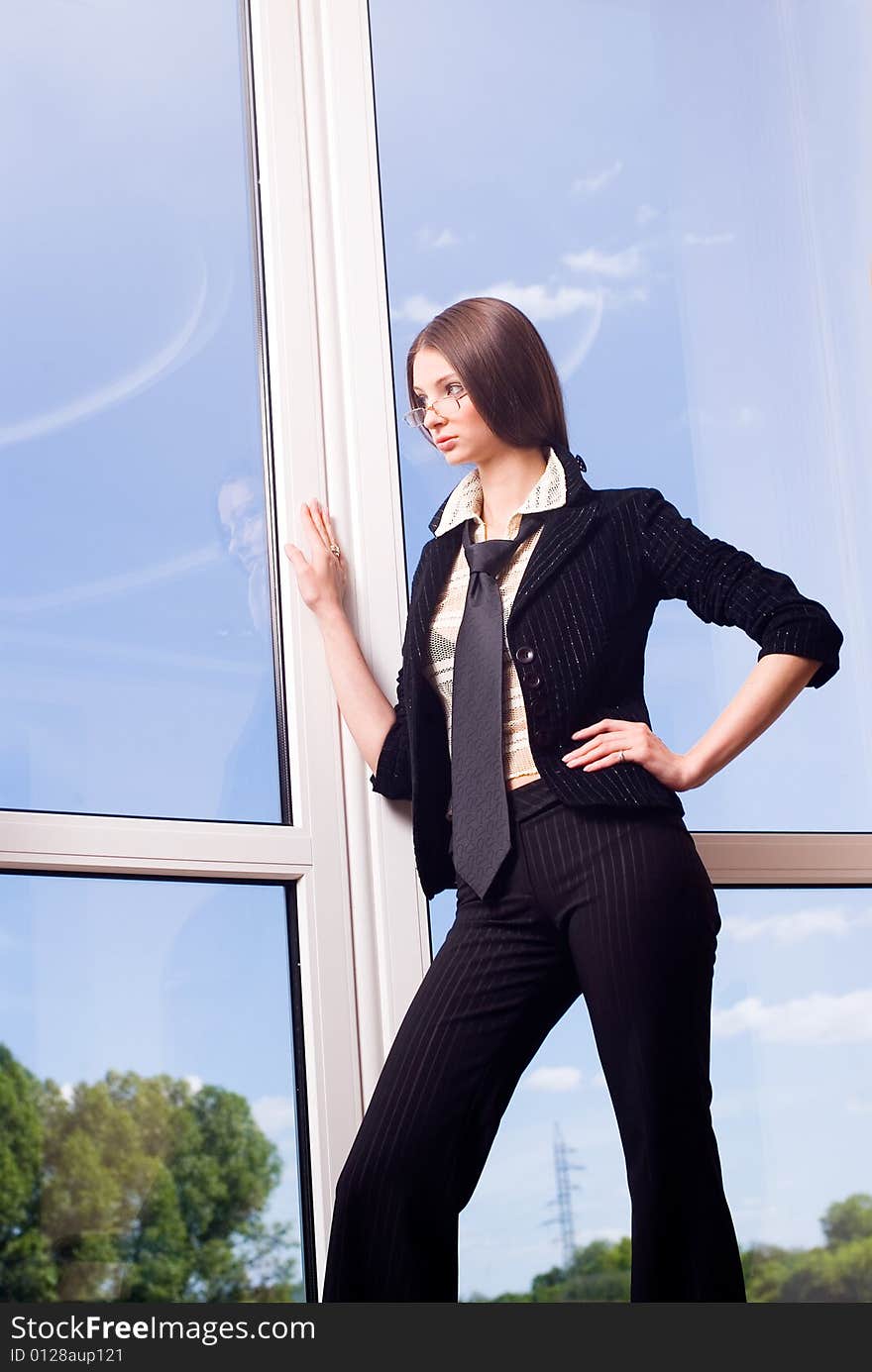 A young good looking businesswoman in glasses potrait