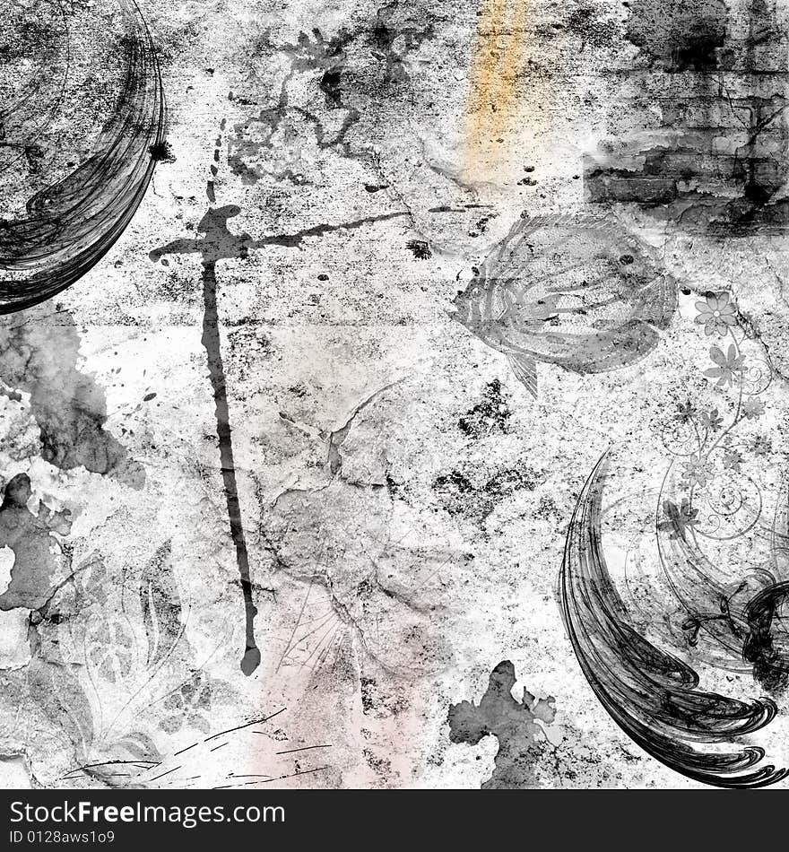 Grunge background with  cracks, dirt, stains, filigree. Grunge background with  cracks, dirt, stains, filigree