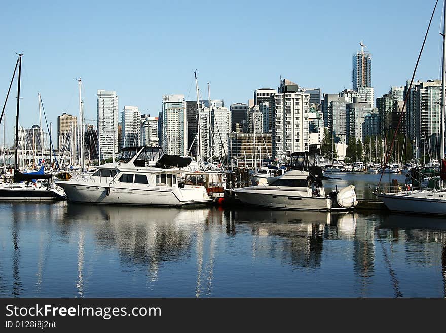 Boats and Downtown Vancouver