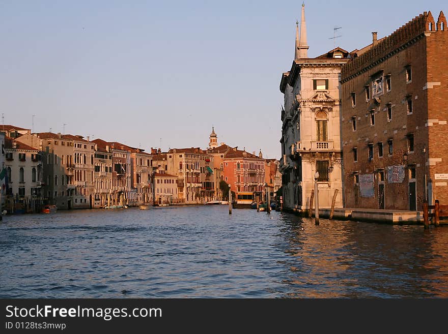 Venice Grand canal at sunset