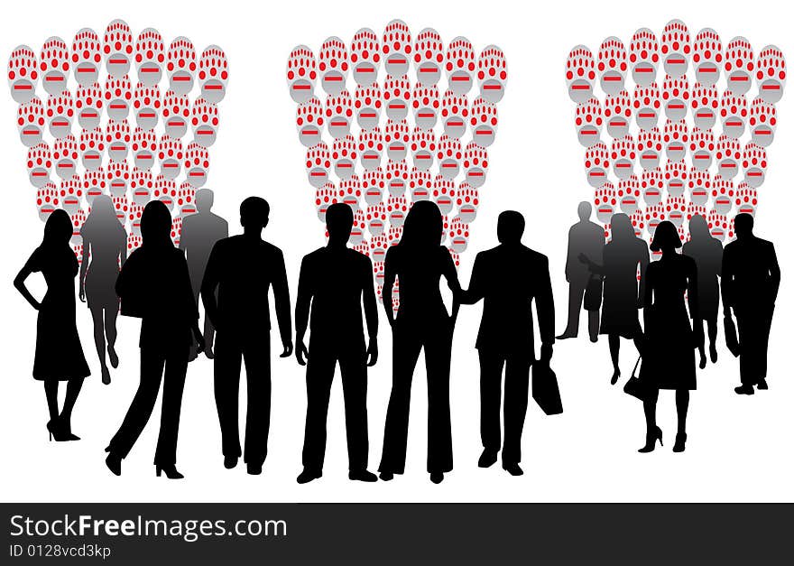 Illustration of business people, abstract