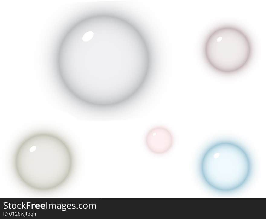 Illustration of crystal balls, colors