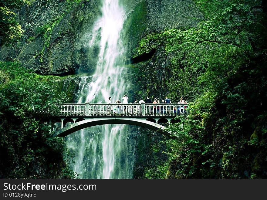 Bridge before a waterfall in the Pacific Northwest. The camera used was a Nikon D200 with a 60mm micro lens set at 1/30 sec at f/7.1, no flash and ISO100. Bridge before a waterfall in the Pacific Northwest. The camera used was a Nikon D200 with a 60mm micro lens set at 1/30 sec at f/7.1, no flash and ISO100