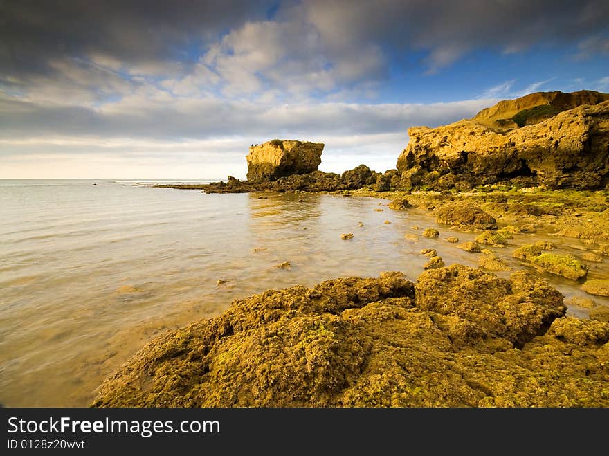 The cliffs at a beach in Portugal