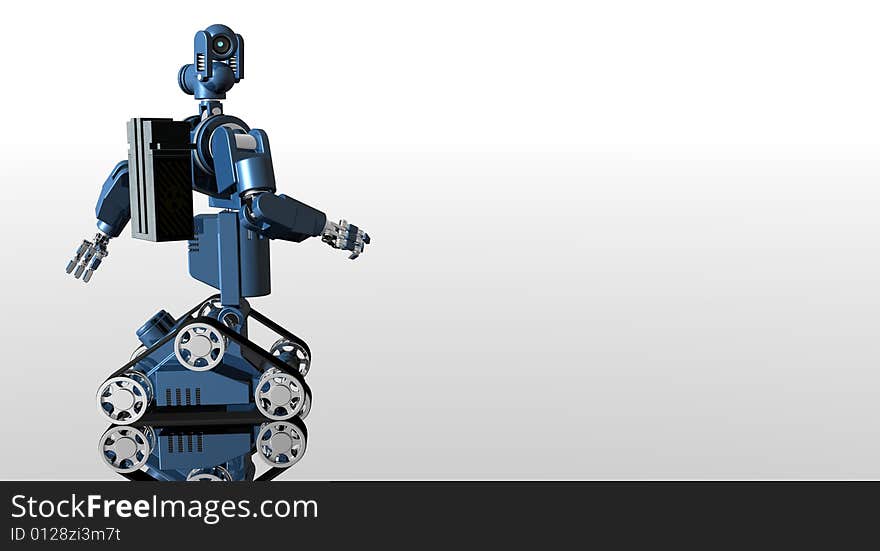 A 3d render of futuristic robot