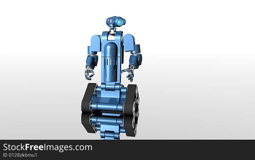 A 3d render of futuristic robot