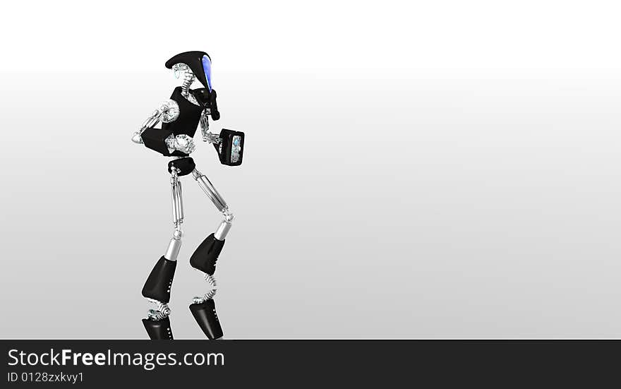 A 3d render of futuristic robot