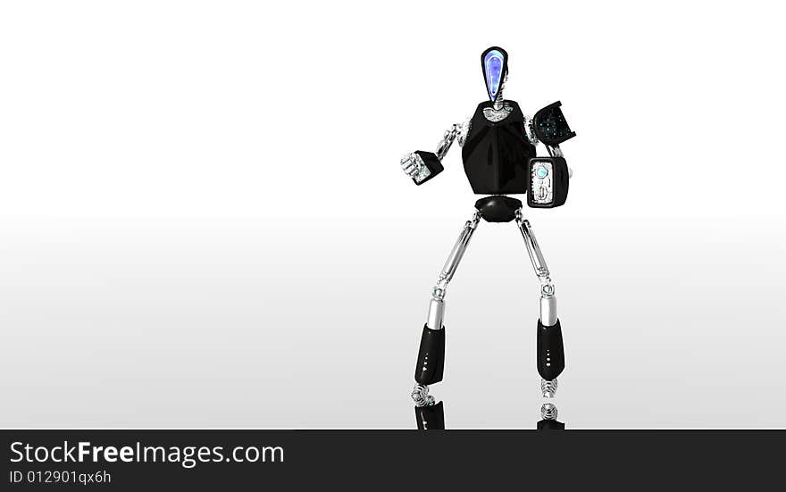 A 3d render of futuristic robot