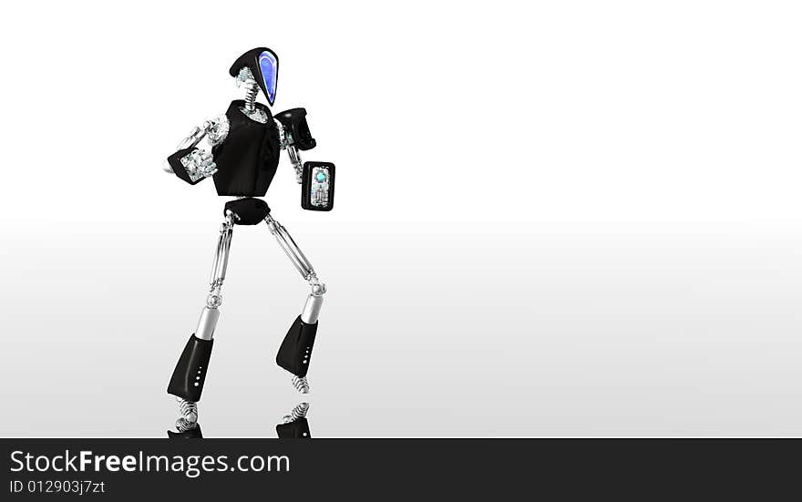 A 3d render of futuristic robot