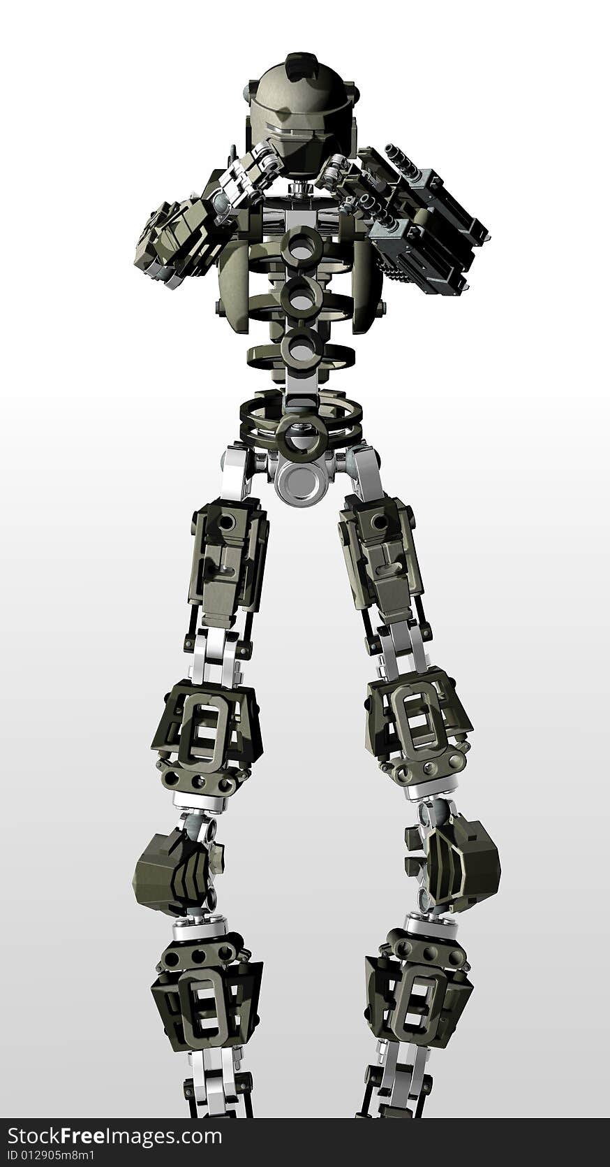 A 3d render of futuristic robot