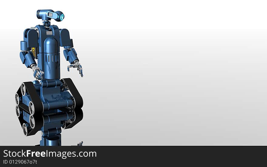 A 3d render of futuristic robot