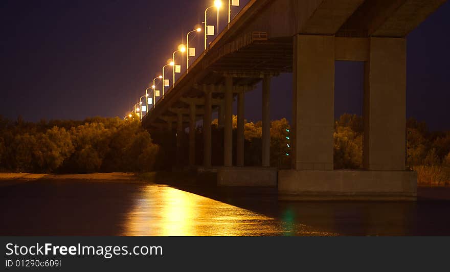 Voroshilivsky bridge through the Don river. Voroshilivsky bridge through the Don river