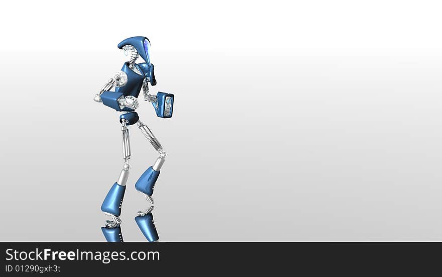 A 3d render of futuristic robot