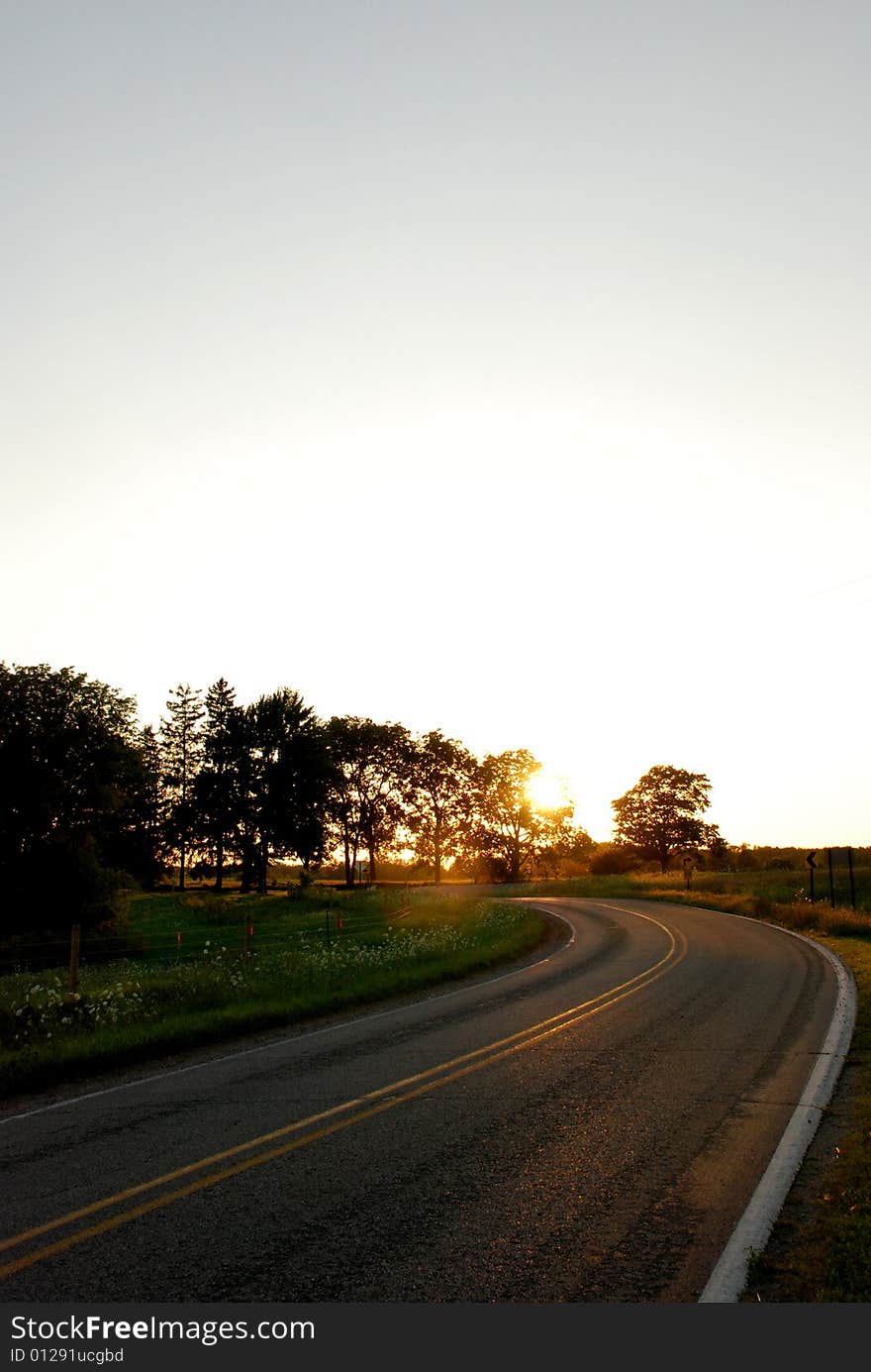 This road gleamed golden from behind those trees. This road gleamed golden from behind those trees.