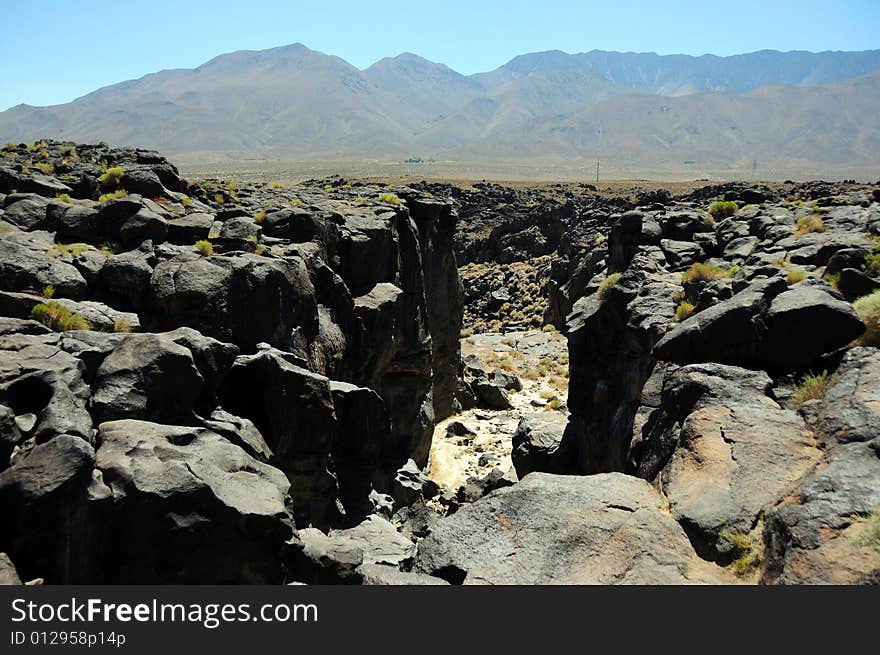 Volcanic rocks formed a waterfall in california. Volcanic rocks formed a waterfall in california