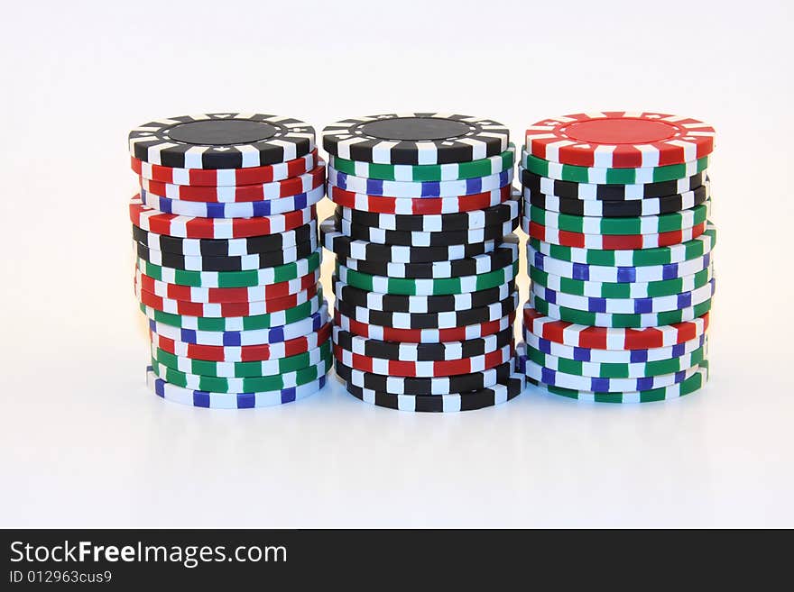 3 Stacks of Casino Chips