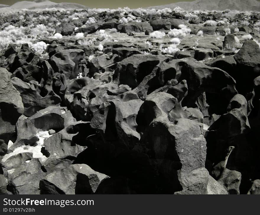 Volcanic rocks formed a waterfall in california. Volcanic rocks formed a waterfall in california