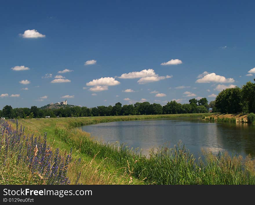 Clouds and river