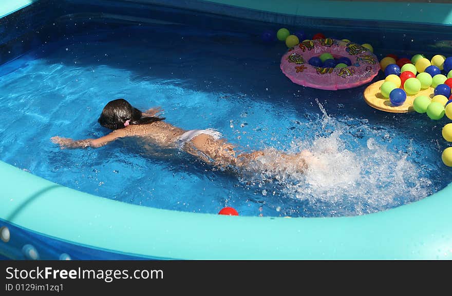 A big blue swimming pool