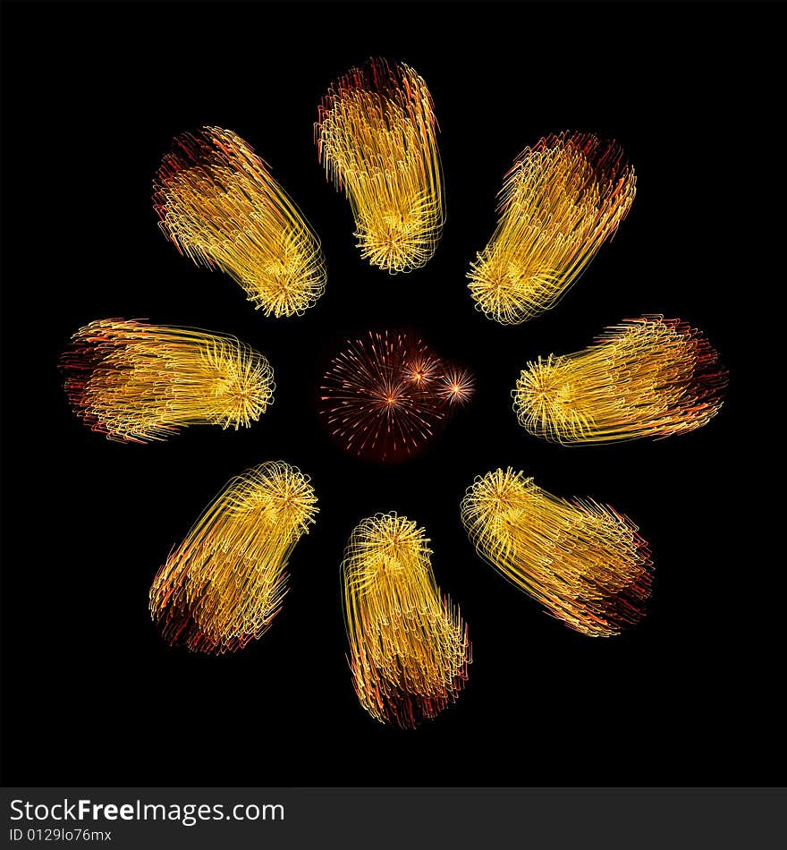 Beautiful fireworks on a black background. Beautiful fireworks on a black background