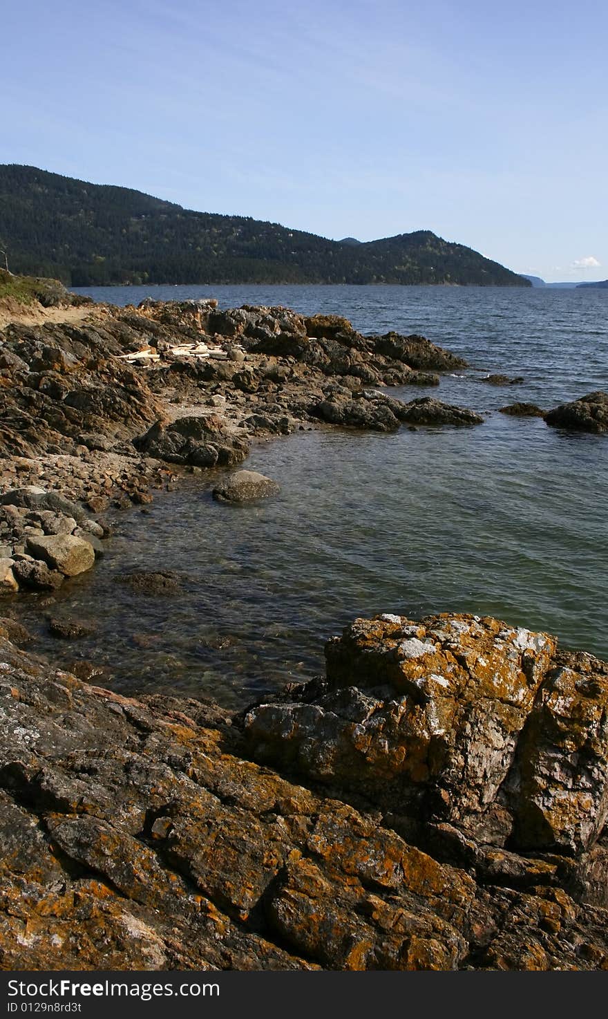 Rocky shoreline of Orcas Island Washington. Rocky shoreline of Orcas Island Washington.