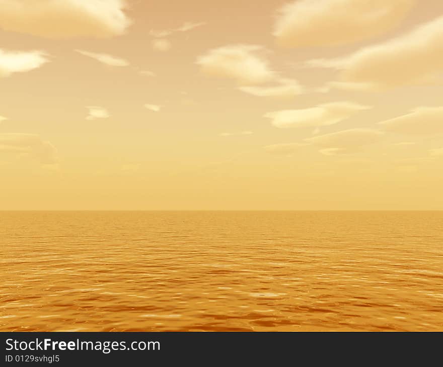 Beautiful unusual seascape. 3d image. Beautiful unusual seascape. 3d image