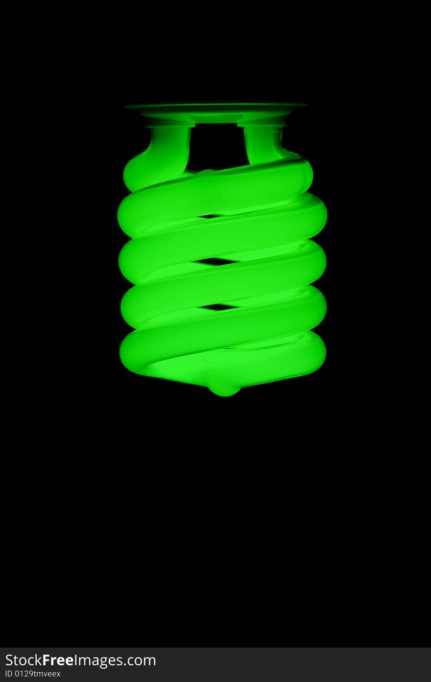 Green energy fluorescent light glowing. Green energy fluorescent light glowing