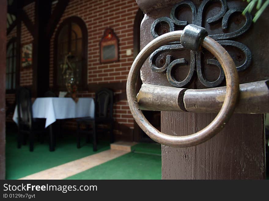 A detail of interior in european cafe. A detail of interior in european cafe