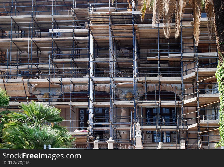 Grock's Villa in Imperia, Liguria in Italy under repair.
Grock was the name of art of Adrien Wettach, the most famous clown of XX century. Grock was born in Reconvilier (Switzerland) in 1880 and he was consecrated Clown's King at the Olympia in Paris in 1919. He died in Imperia in 1958.