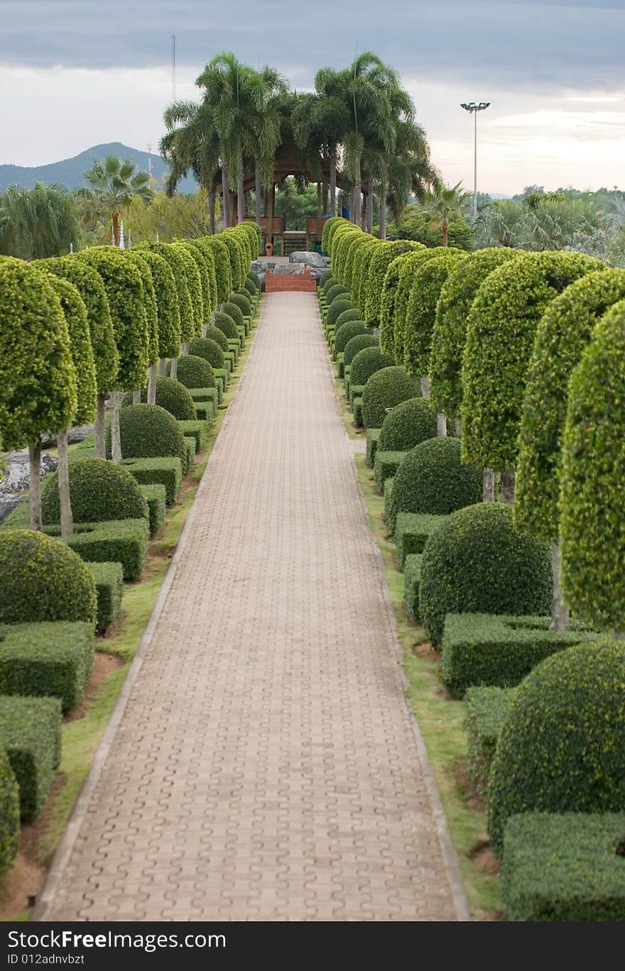 The road to the alcove, Thai alley in the park, Pattayya