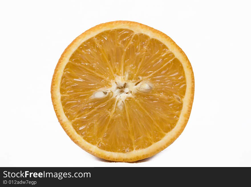 Juicy orange on wite background