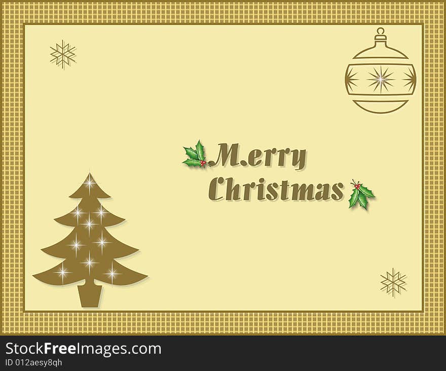 Card with illustration and Merry Christmas. Card with illustration and Merry Christmas