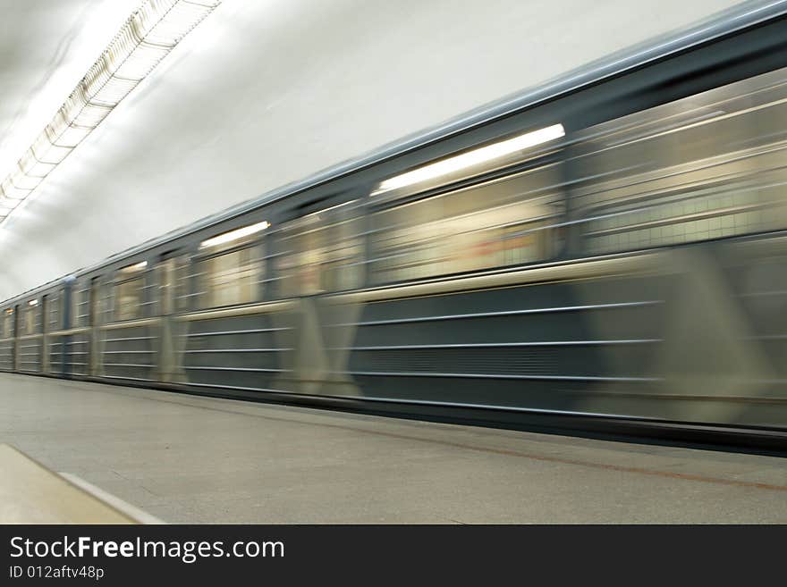 Train in subway