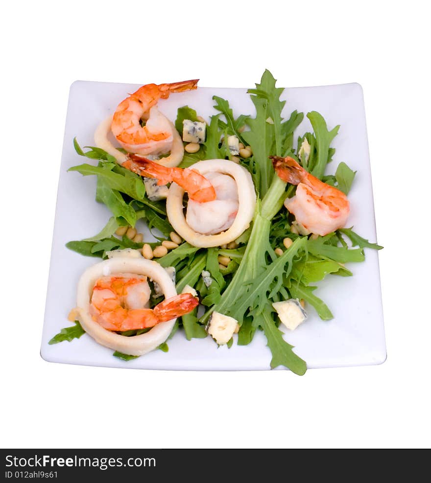 Fresh salad with vegetables and shrimps. Fresh salad with vegetables and shrimps