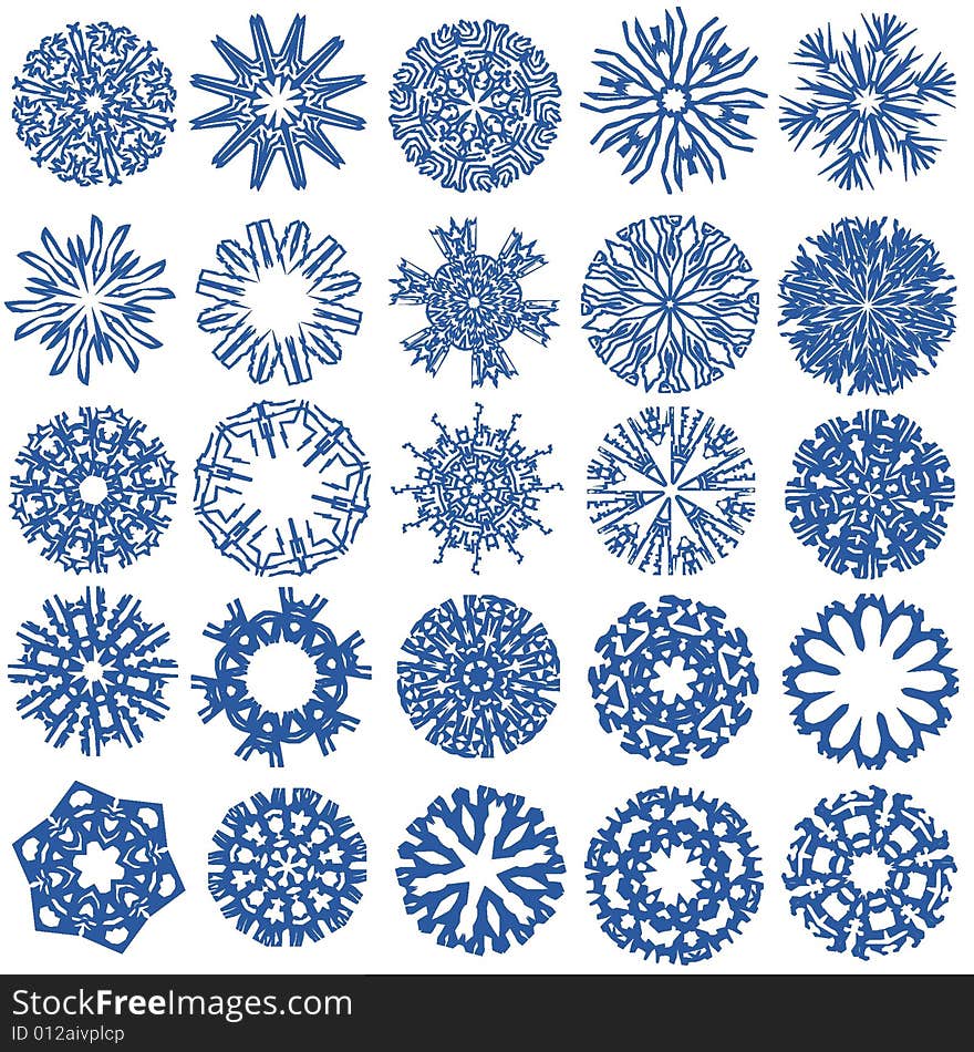 Collection of snowflakes