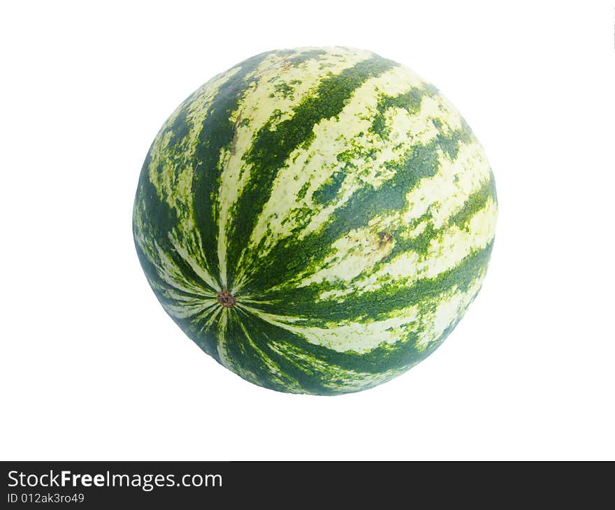 Whole Water Melon Isolated On A White Background. Whole Water Melon Isolated On A White Background